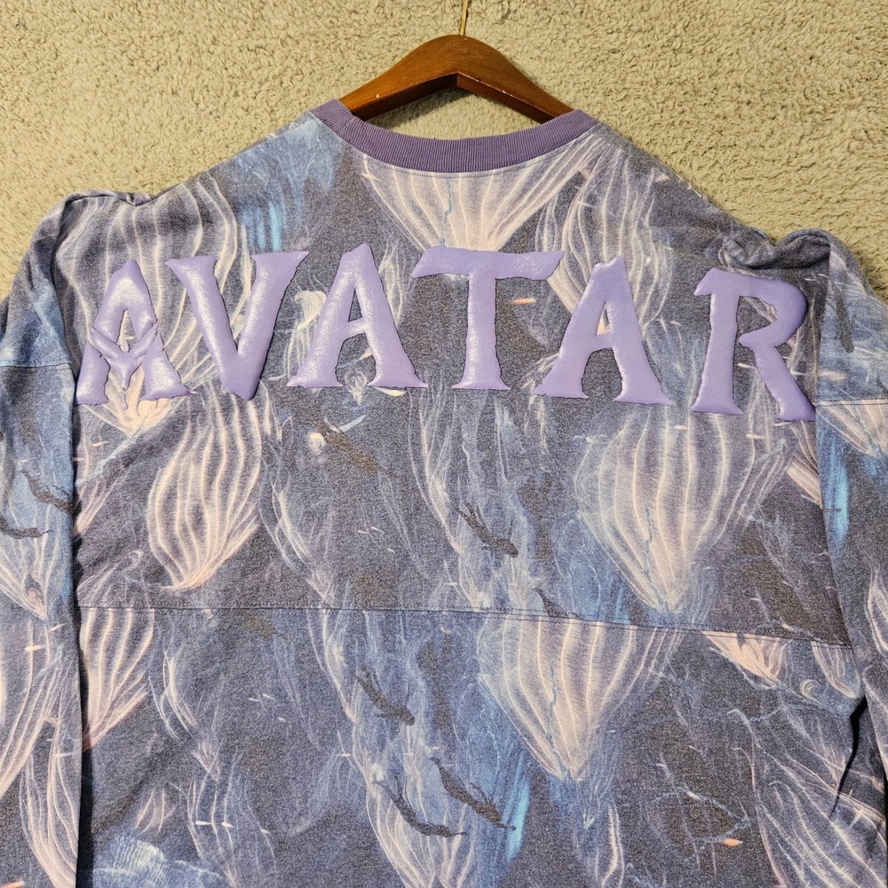 Disney Spirit Jersey Avatar Pandora Woodsprite Purple Blue Long Sleeve Shirt M - Picture 3 of 8